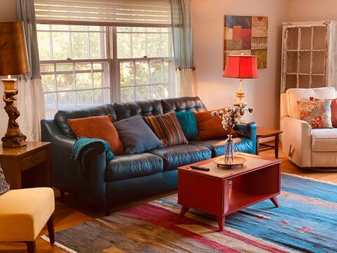 Indigo Blue  modern open vibe on tree lined street
