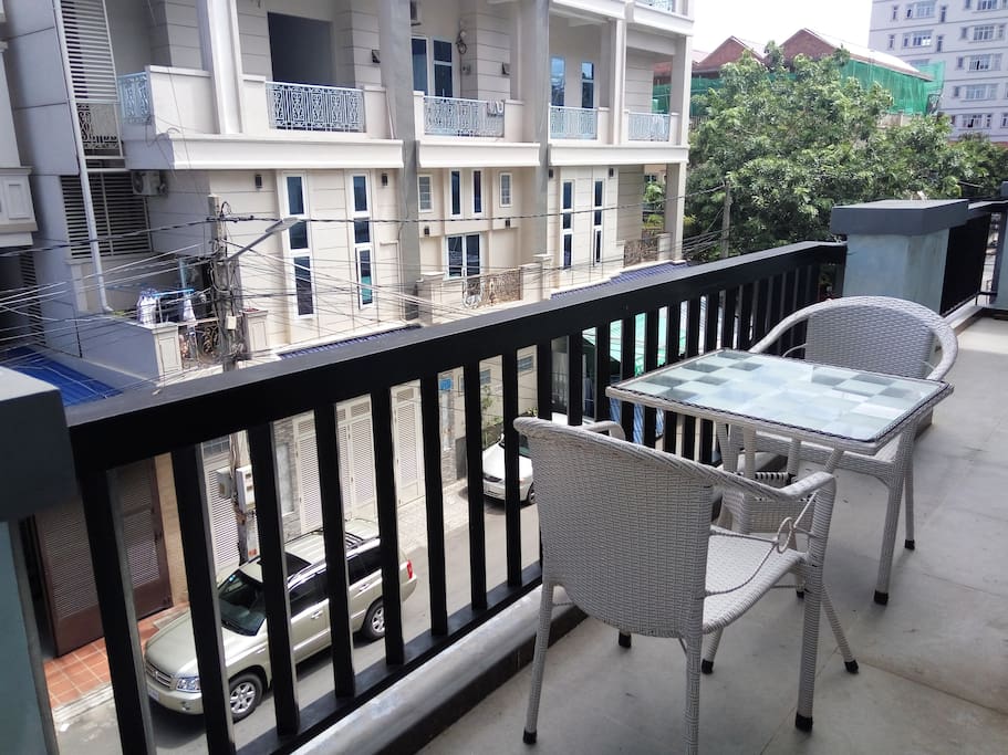 Your semi-private balcony with access directly from your room