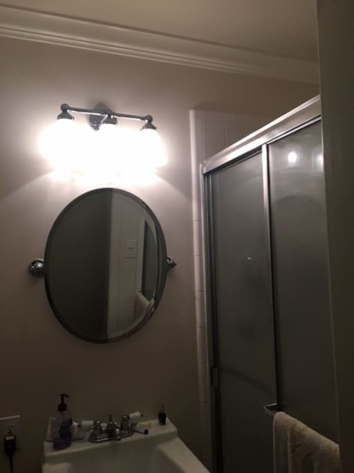 private bath with shower