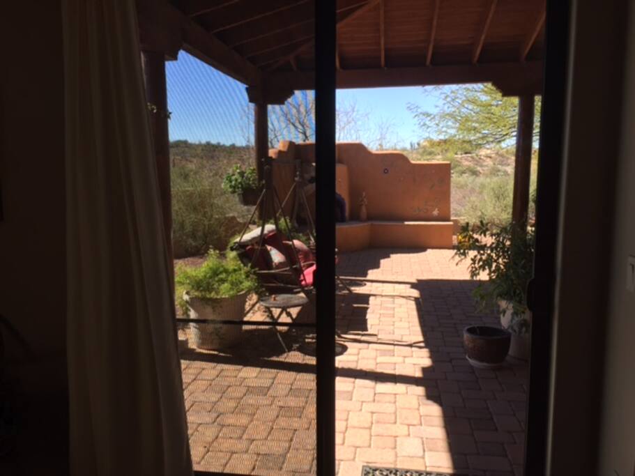 One bedroom has outside access through a sliding glass door