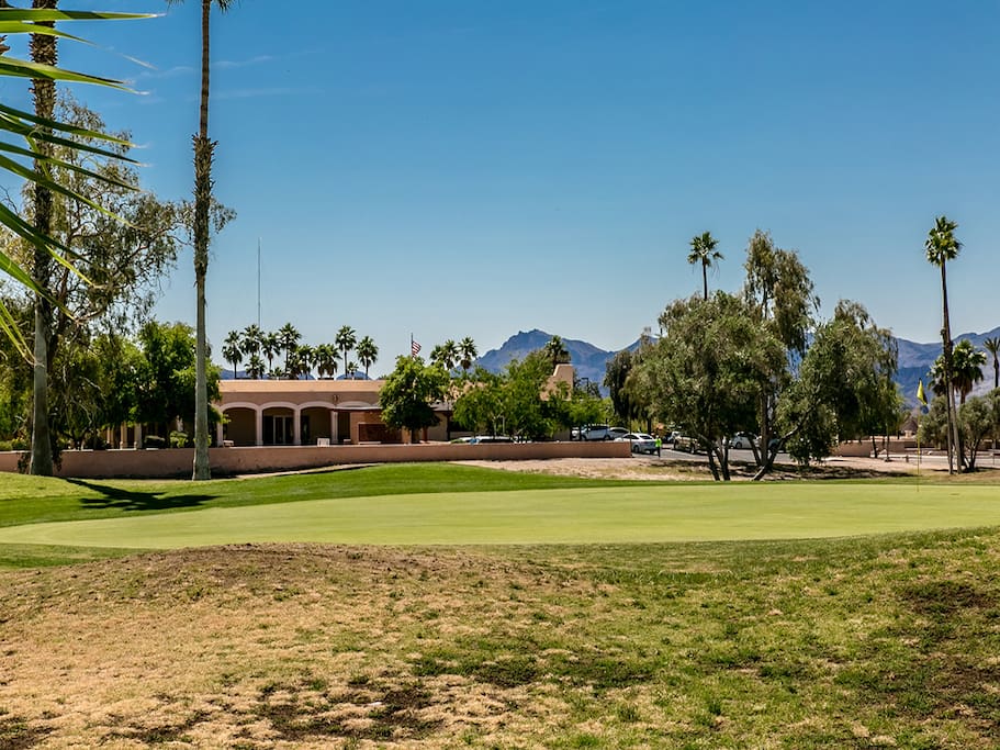 View from the Patio. Senior Center across the Golf Course