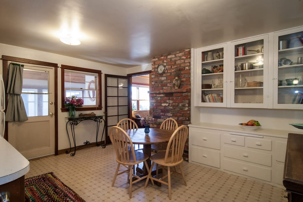 Spacious kitchen with seating for four