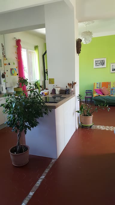 espace living room et cuisin