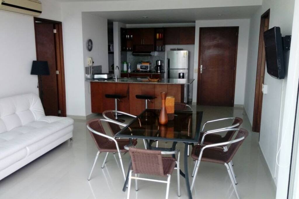 Living room and kitchen