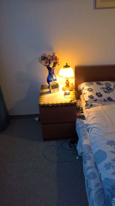 Room/lights with flowers bedsheet