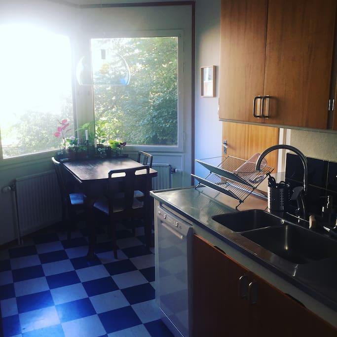 Kitchen with view over the garden