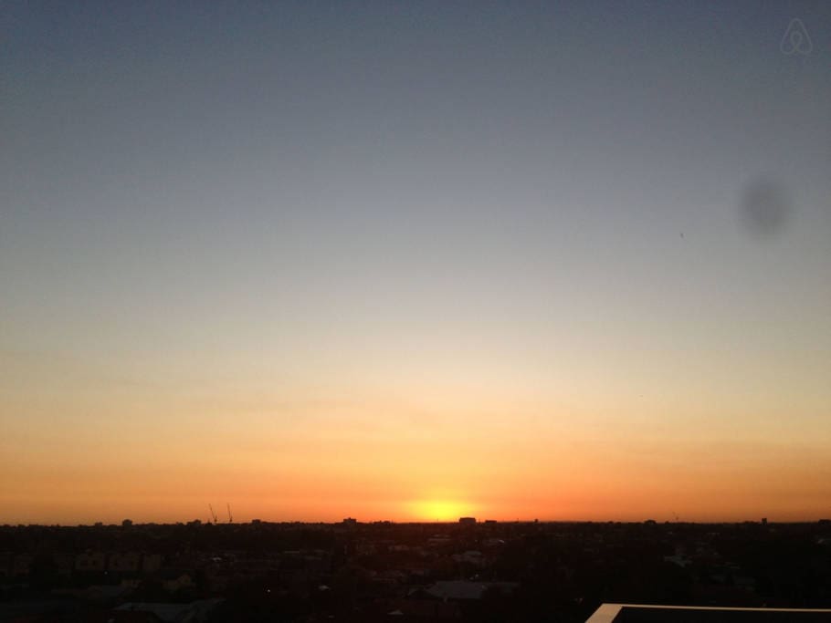 Balcony view at sunset