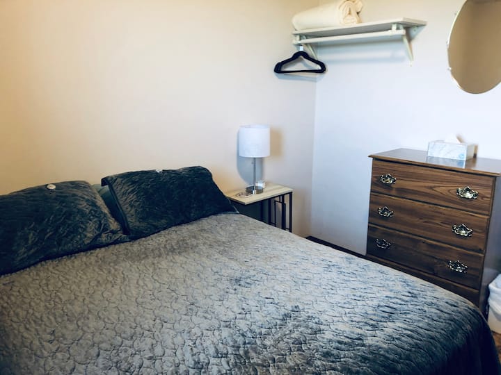 Downstairs bedroom with Queen bed.