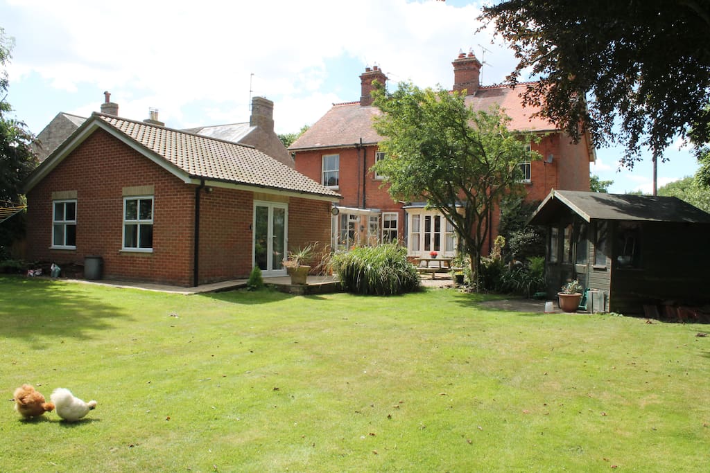 View of the annex and rear of the house from the garden