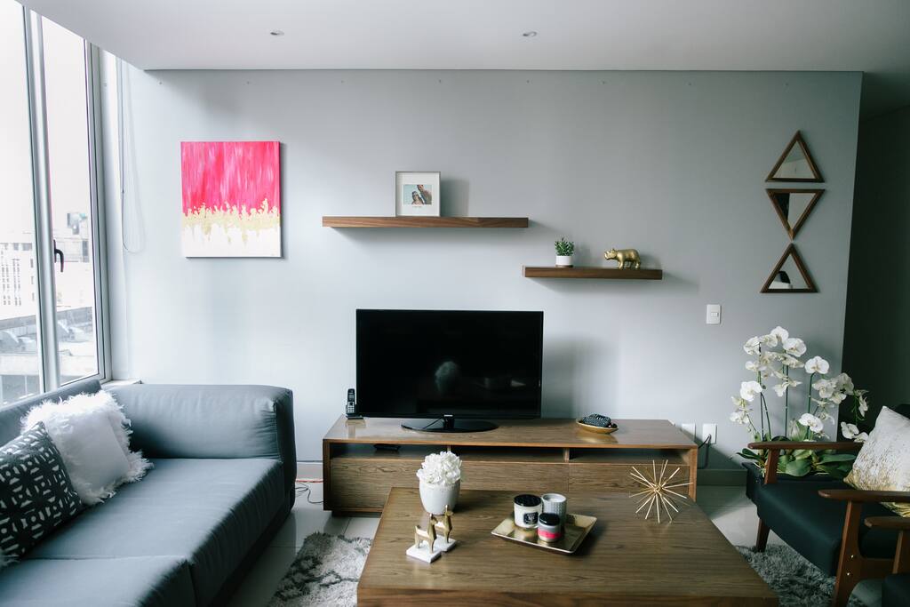 Illuminated living room