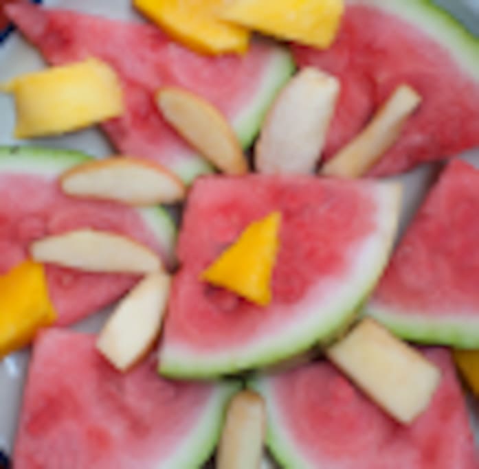 Fresh Fruits are served daily for breakfast as well as cereal and omelette