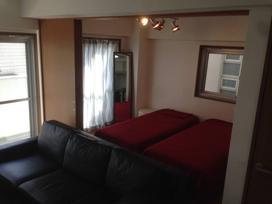 Bedroom and living area can be separated by doors
