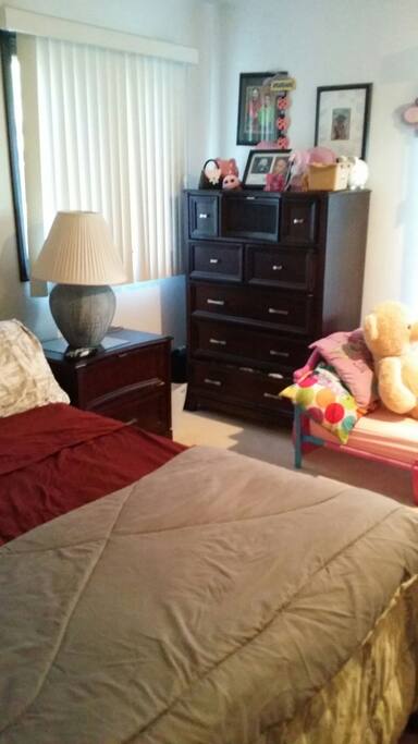 1st bedroom with tv & cable, queen bed.