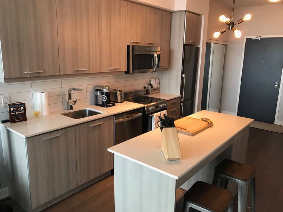 Full kitchen with all the requirements for cooking