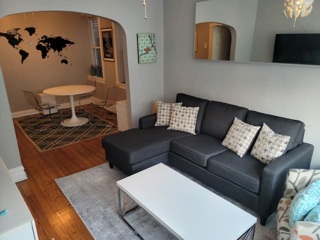 Location! Parking, laundry-close to everything