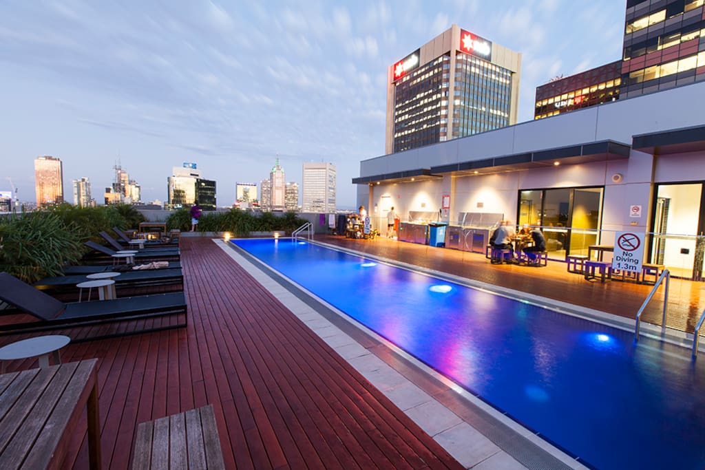 Daylight view of the Rooftop Pool