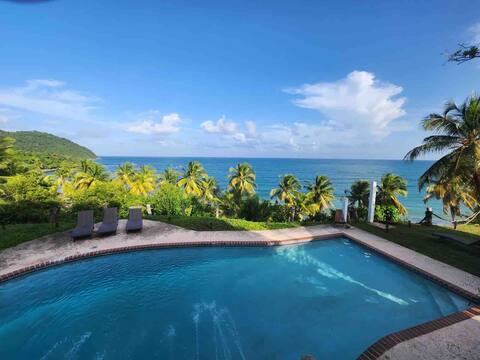 Rustic Beachfront House w Pool & Secluded Beach