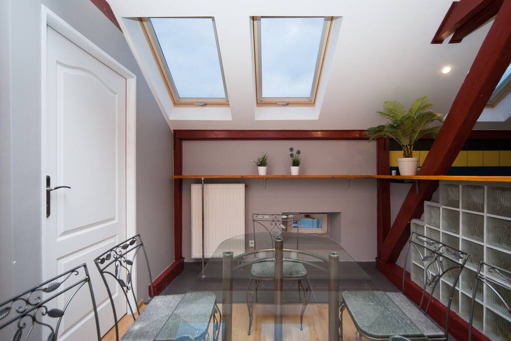 Living room with kitchenette