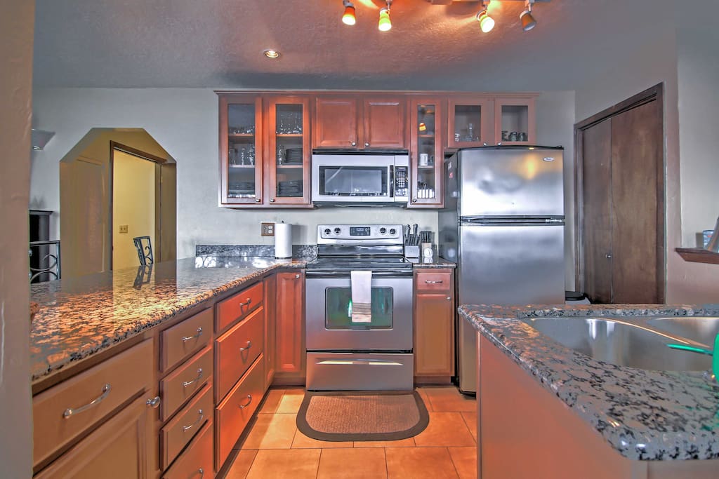 Prepare a home-cooked meal in the fully equipped kitchen.
