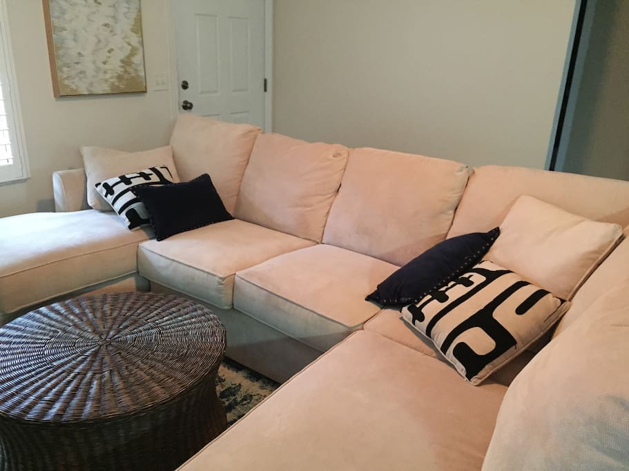 Comfy sectional for relaxing with the whole family!
