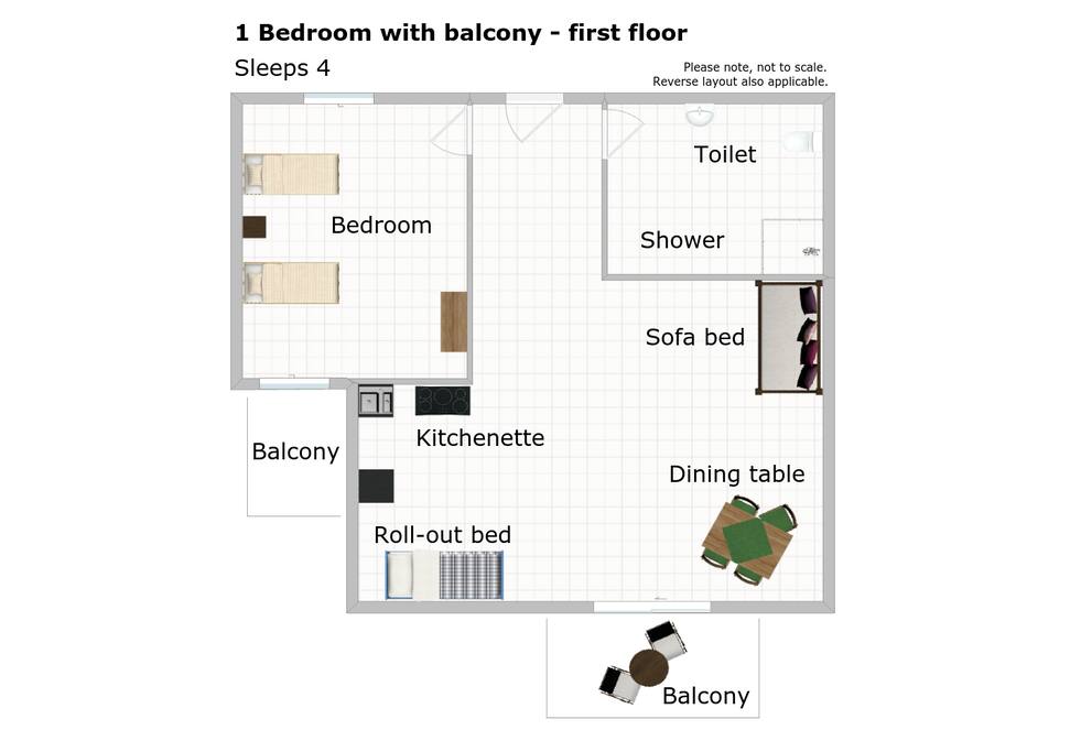 Floor plan: first floor apartments.