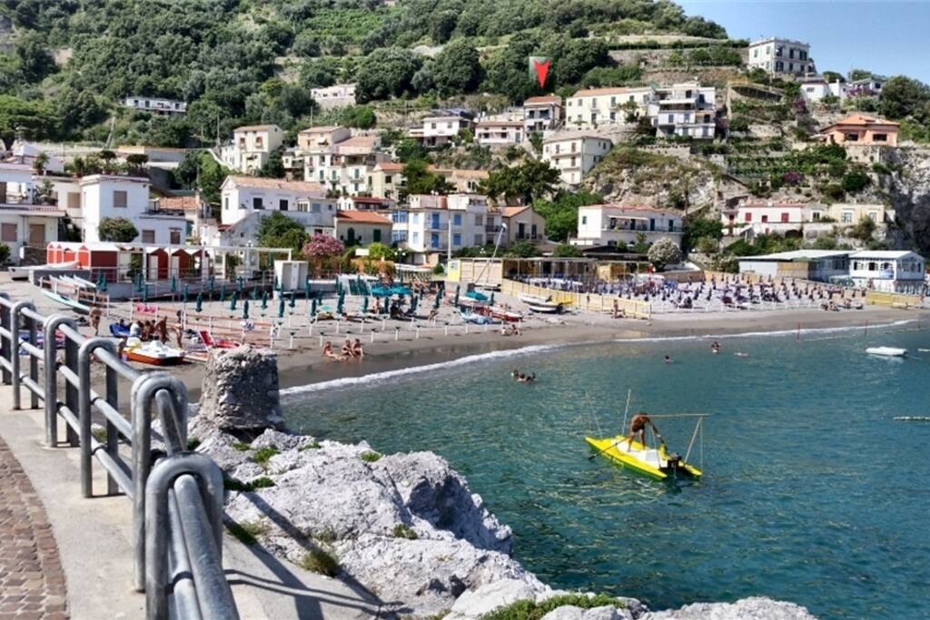 External view from the beach