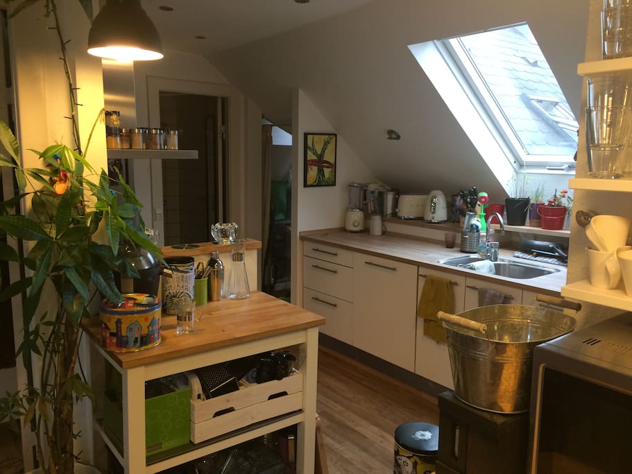 Open kitchen.
