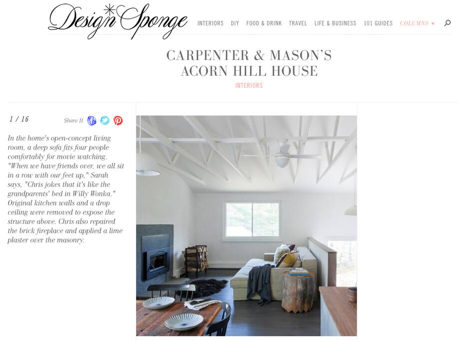 Acorn Hill House featured on Design Sponge!