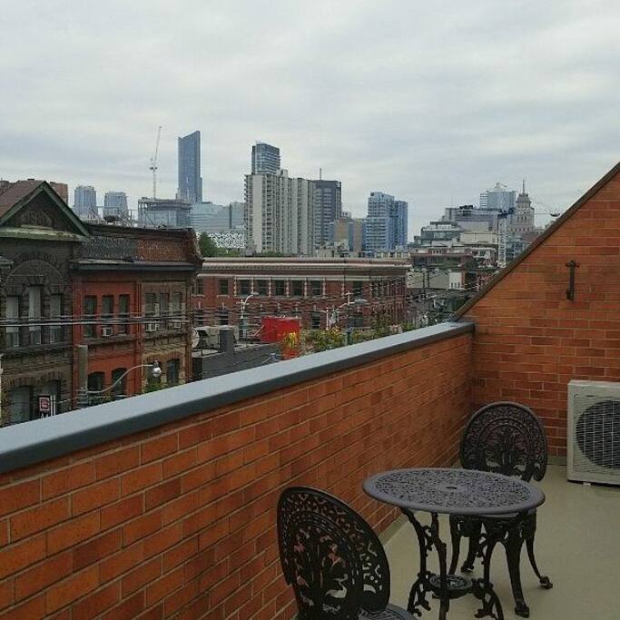 top floor private balcony