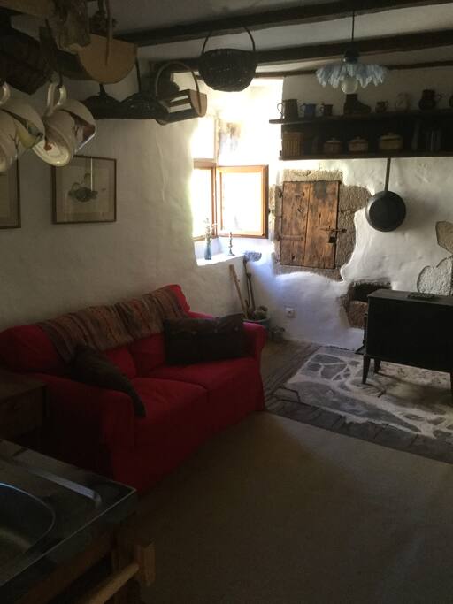 Sitting/Living room with wood burner