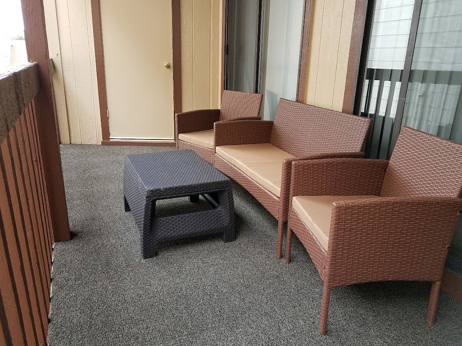 outside on your private patio.