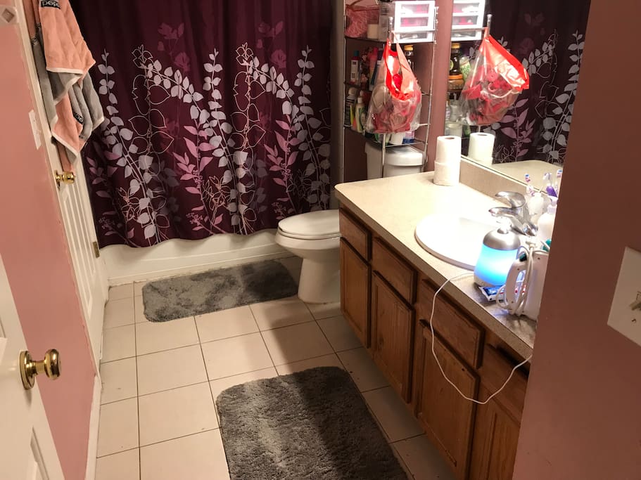 Shared bath with shower.