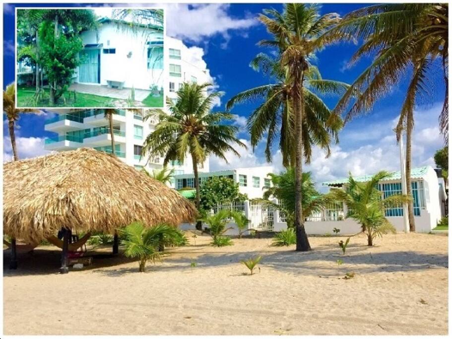 Playas, kiosko y Parte externa del Condominio