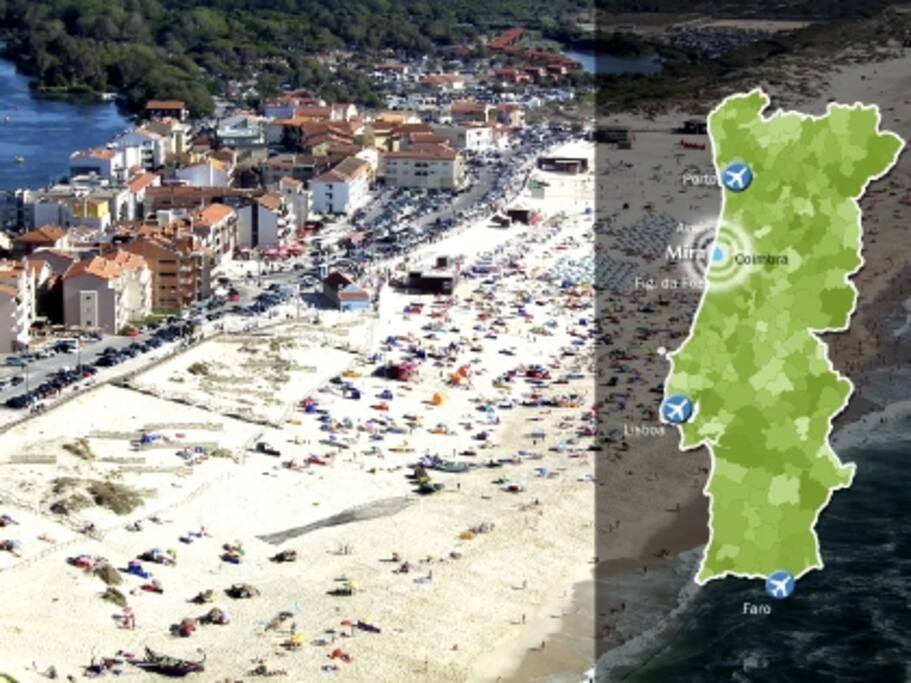 Vista aérea parcial da praia