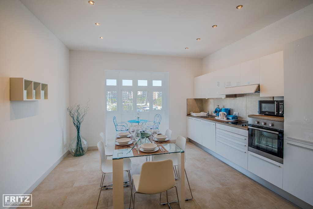 living room and kitchen