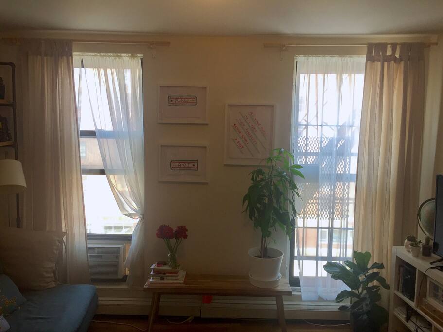 View from kitchen to living room