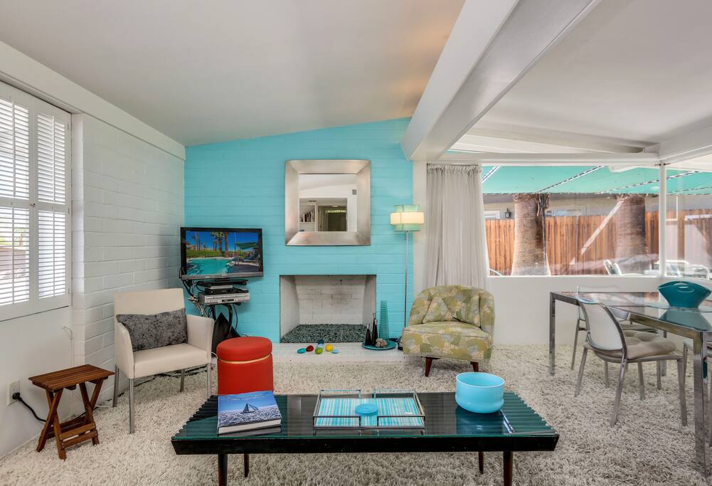 Living Room with Fire-On-Ice gas fireplace.