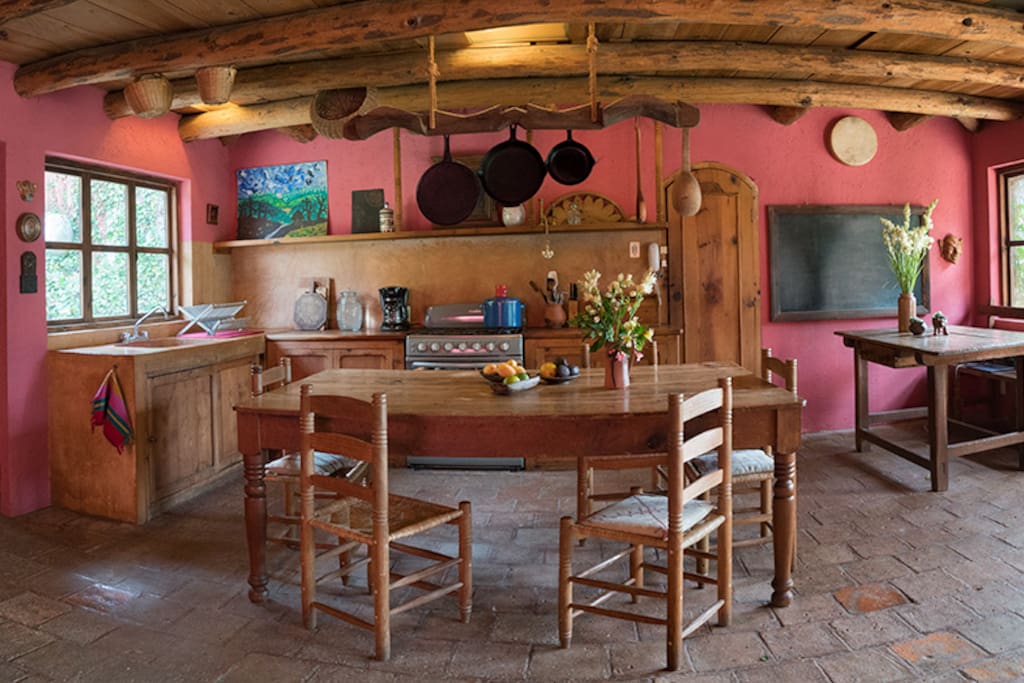 Kitchen and dining area as seen from the living room