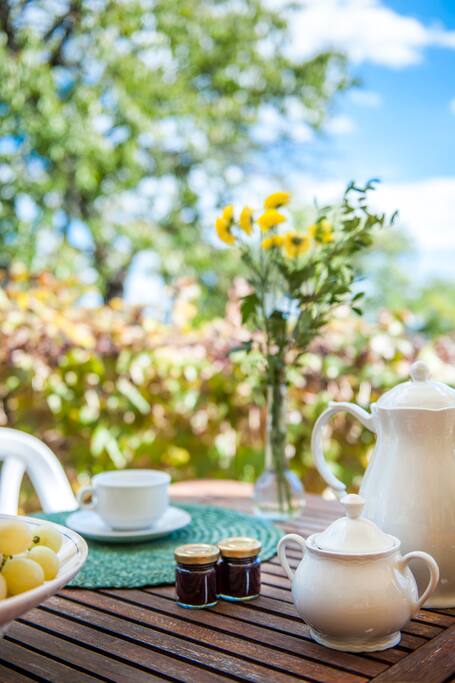 breakfast in the garden