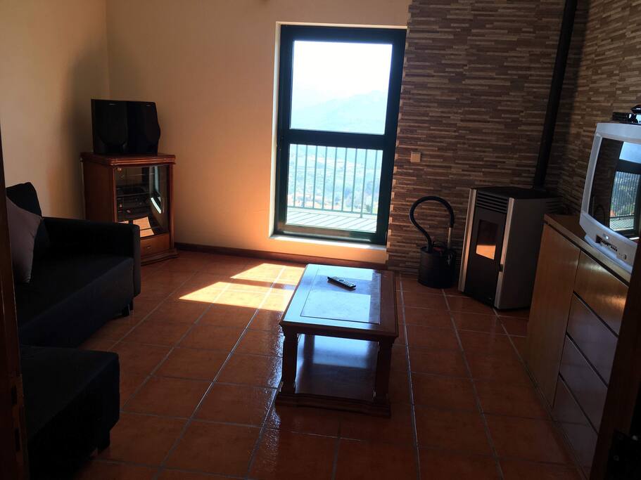living room with double sofa bed