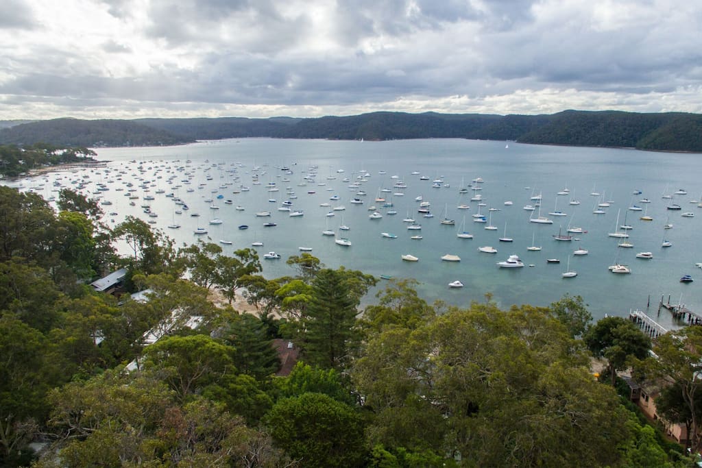 Aerial view of Clareville Pittwater, just 50m walk from the Cabin