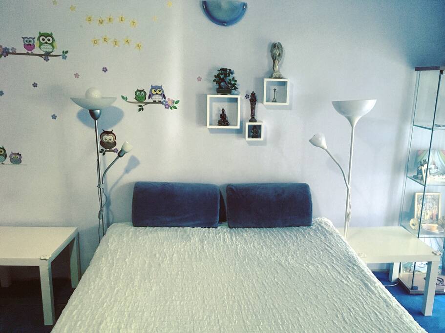 Bedroom with a double bed. Matress or bed can be added for two more people upon request.