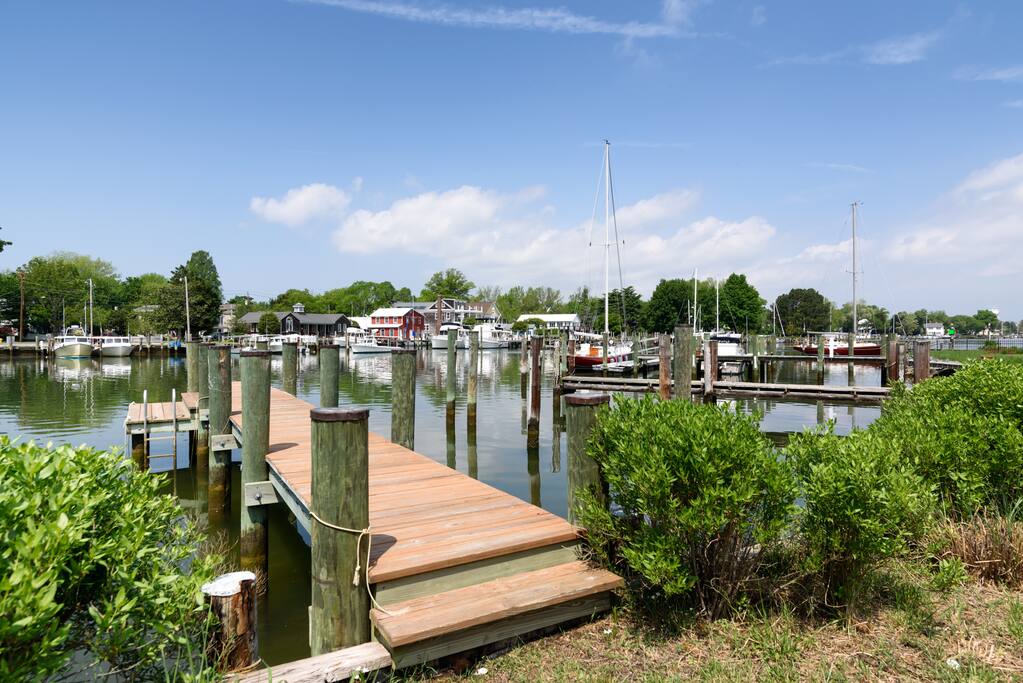 Our Dock and view to town