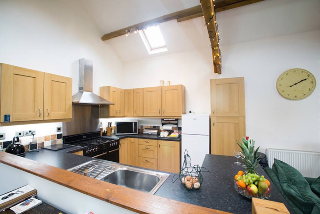 Kitchen is open plan so all the family can be together.