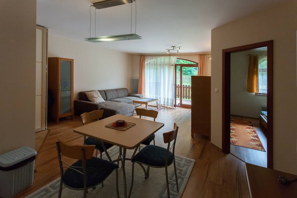 Living room connected to kitchen