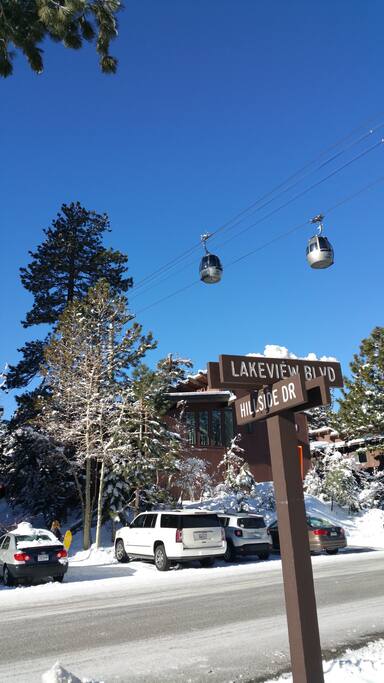 Off street parking. No bus or car hassle to hit the mountain