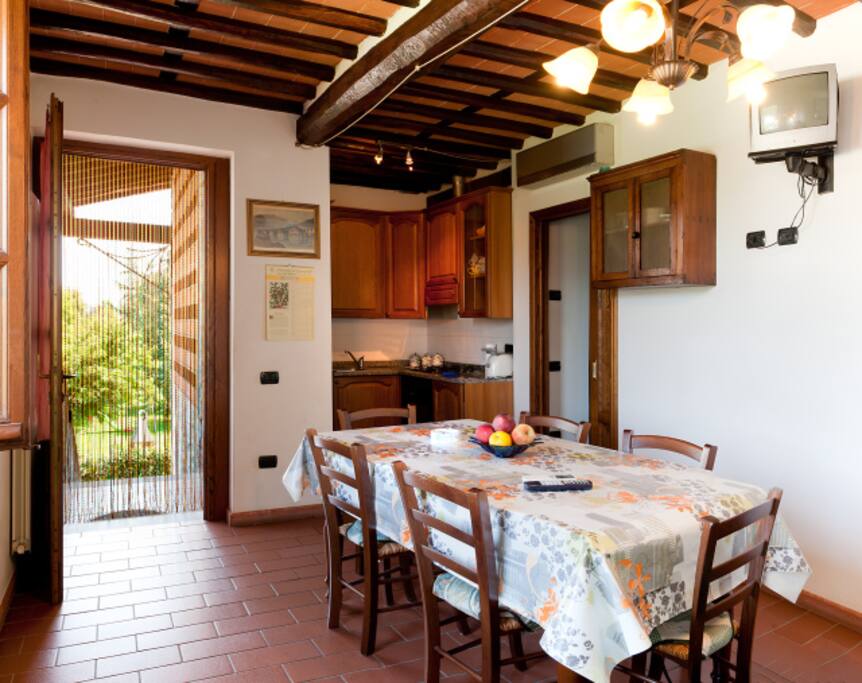 kitchen and living