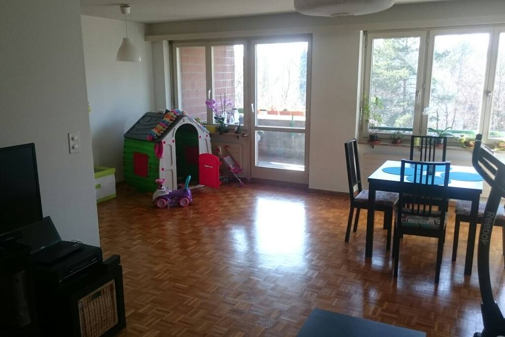Living room and play area