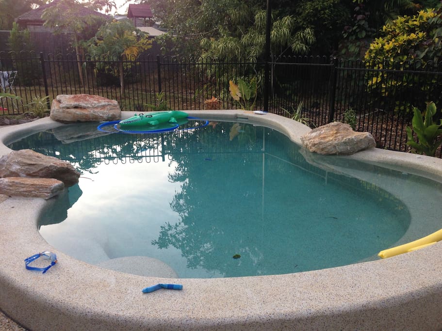 Salt water swimming pool.