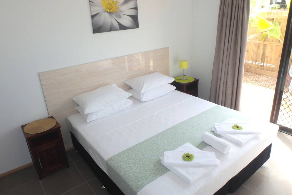 Rainforest King Room with Large King Bed and Hand Ironed Linen.